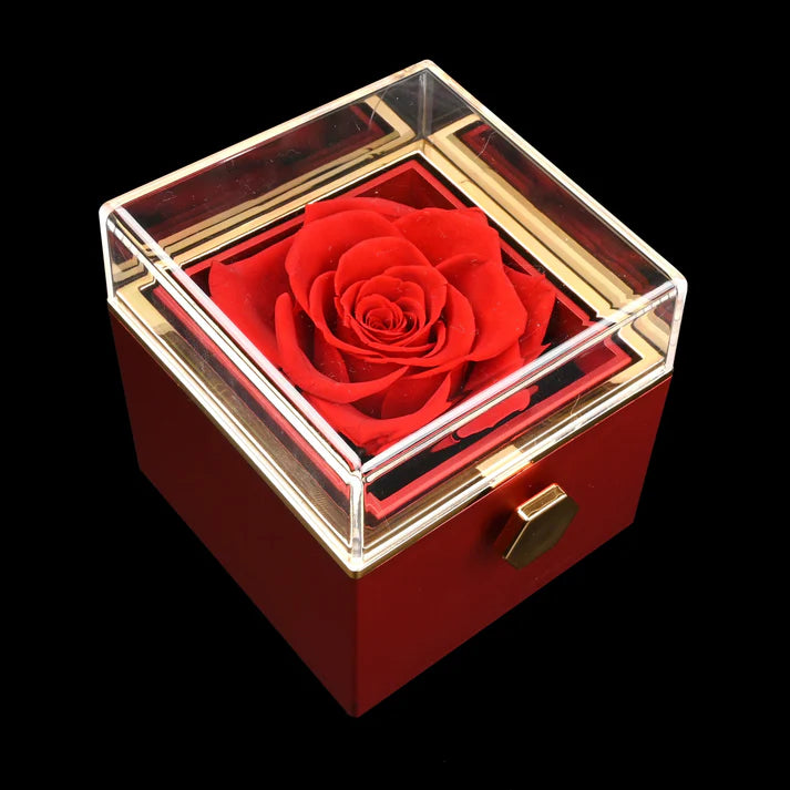 Eternal Rose Box with Engraved Necklace