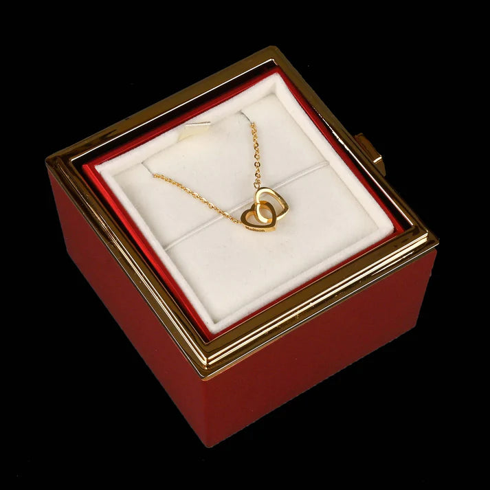 Eternal Rose Box with Engraved Necklace